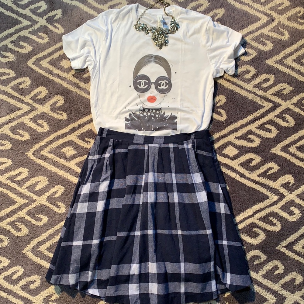 Best Society - Pleated Blue Skirt